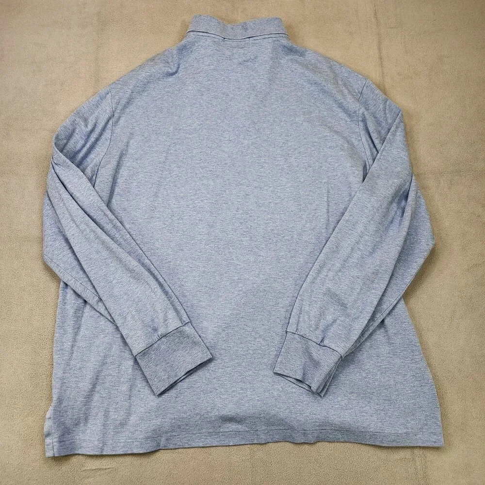 Polo Ralph Lauren Long Sleeve Polo Shirt Men's XL Light Blue Classic Fit Stretch